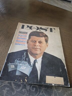 Vintage POST Magazine Cover Featuring John F. Kennedy - PT109